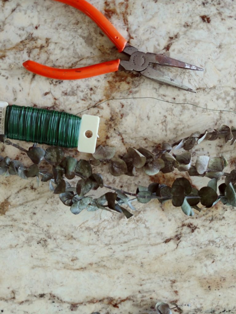 floral wire and clippers on counter