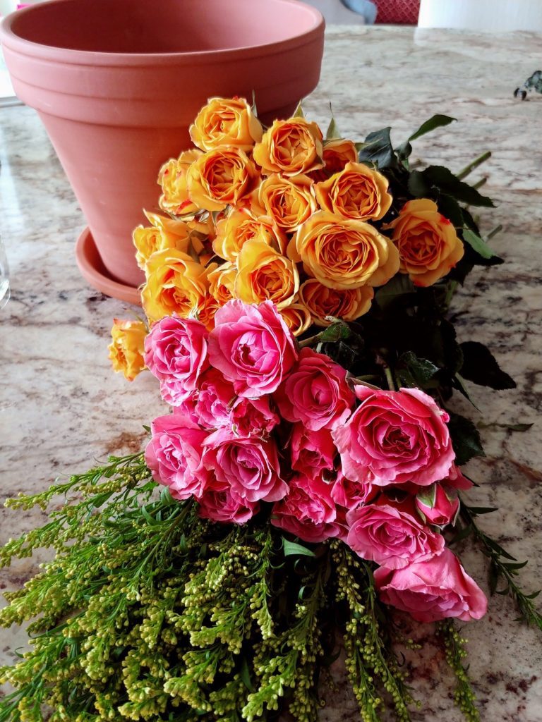 A close up of a bunch of flowers