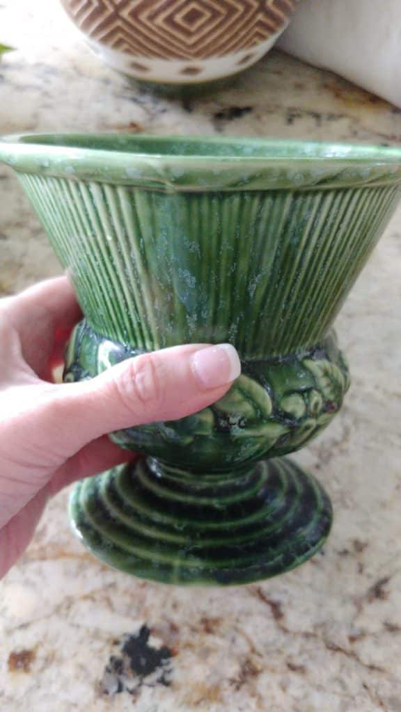 A green vase