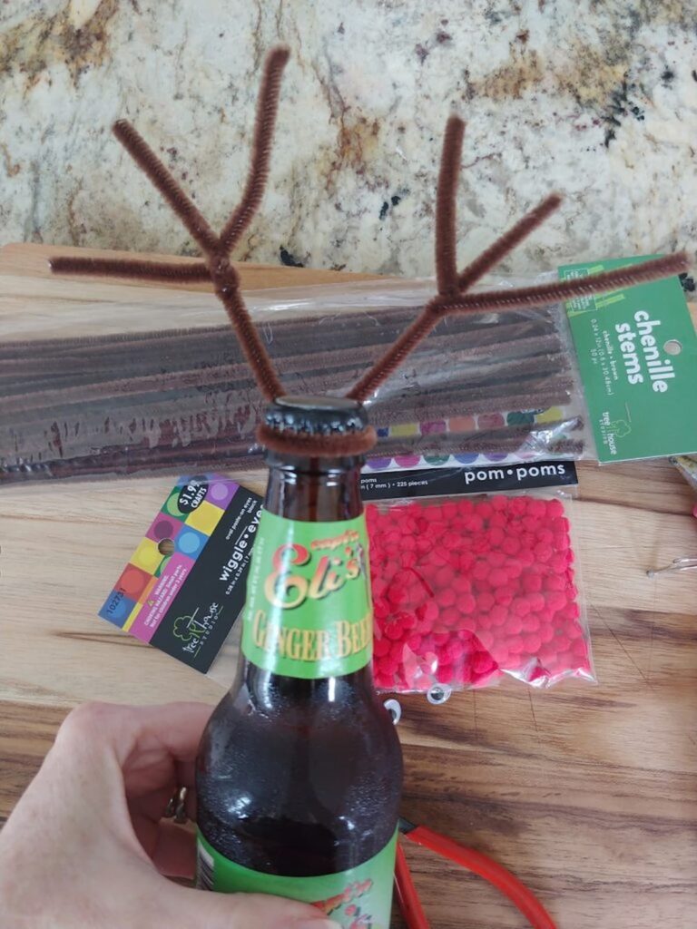 How to Make a DIY Reindeer Bottle Decoration - Hen and Horse Design
