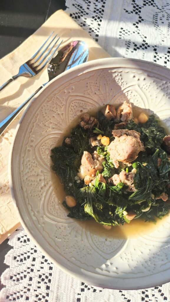 bowl of italian greens and beans