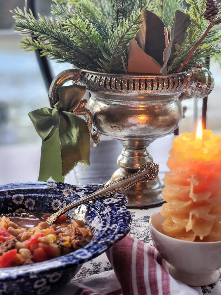 vegetable hash in bowl on table