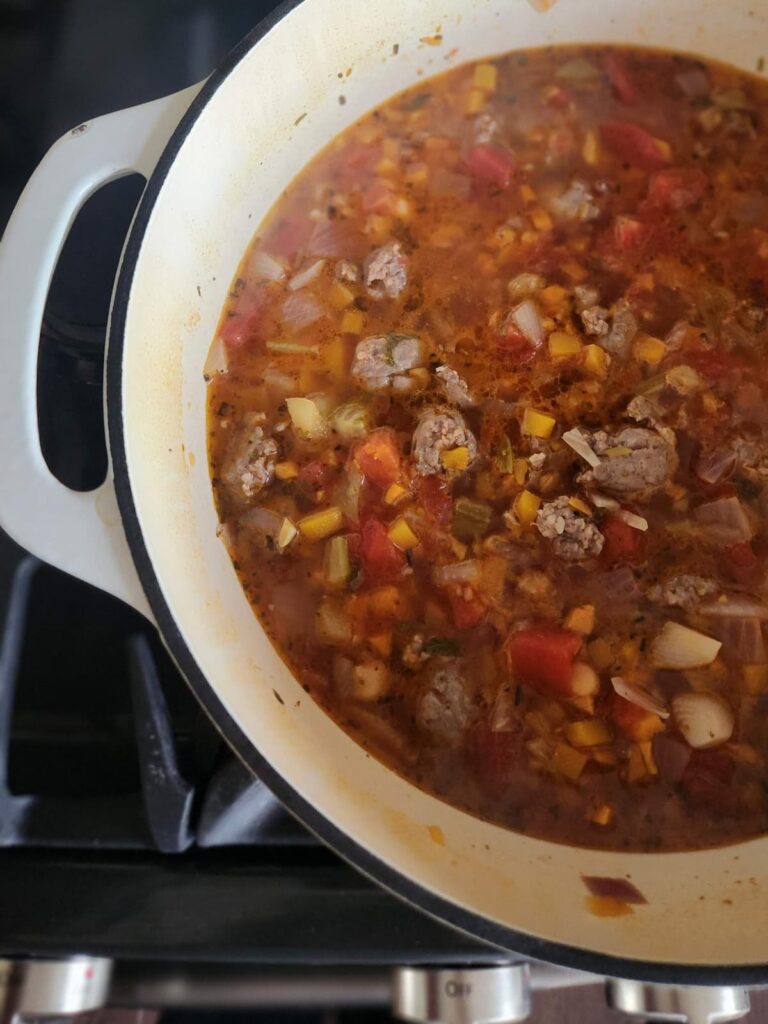 pot of vegetable hash