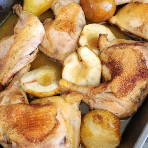 braised chicken with pears